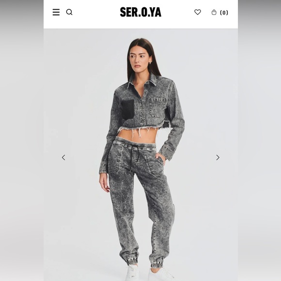 NWT SER.O.YA Amber Jogger Jean - Smoke Black 25 - Picture 1 of 16
